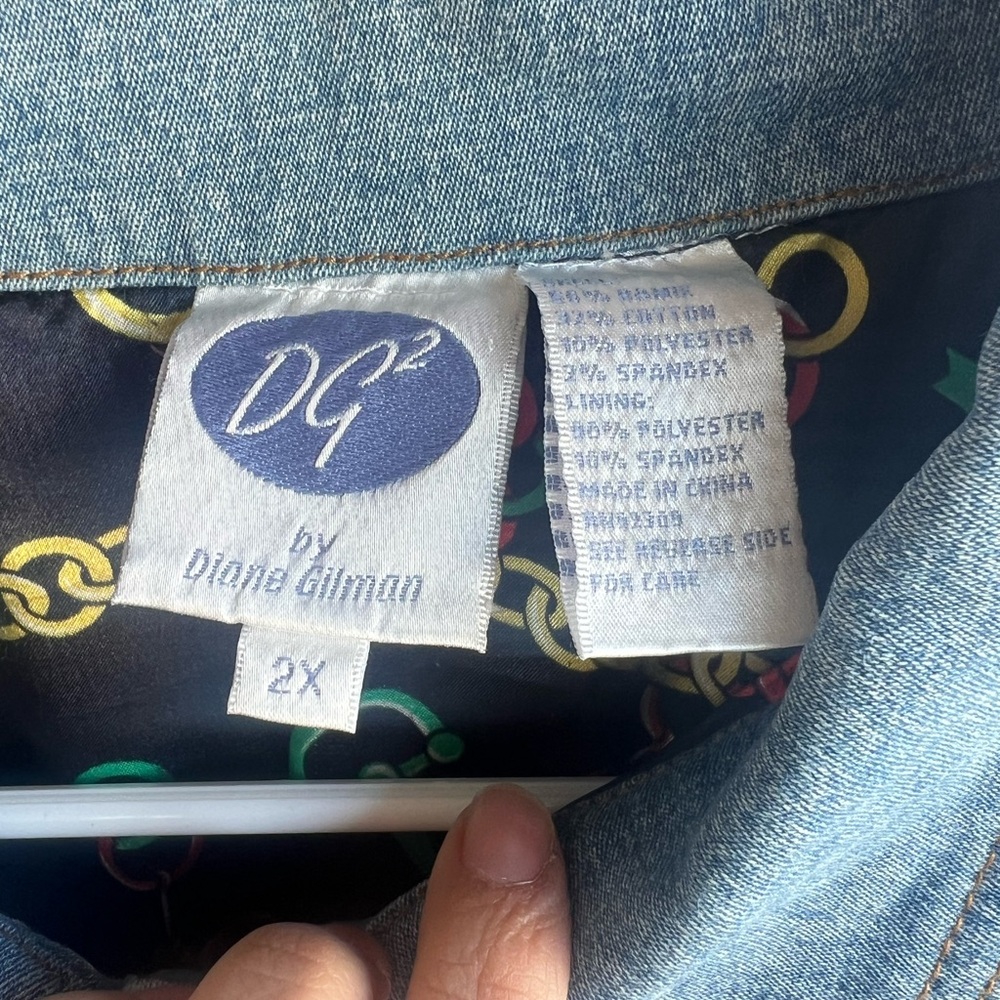 DG2 by Diane Gilman Vintage Denim Button Down Jacket Size 2x - Picture 3 of 8